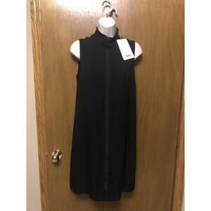 NEW $248 KIT & ACE RYDER Sleeveless Silk High Neck Boxy Dress size 6 BLACK Z22